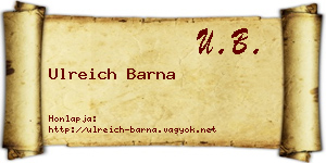 Ulreich Barna névjegykártya